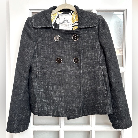 Vintage An Original Milly of New York Double-Breasted Blazer Silk Linen Size 4 S - Picture 13 of 13